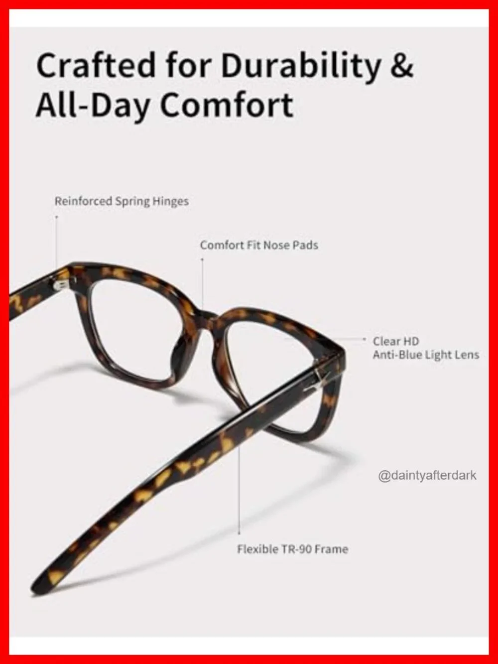 TR90 Full Rim Square Blue Light Blocking Glasses for Women Men